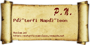 Péterfi Napóleon névjegykártya